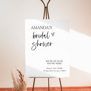 Boho Brautdusche Willkommensschild-Vorlage, minimalistisches Brautparty-Willkommensschild, modernes minimalistisches Brautdusche-Willkommensposter, M2