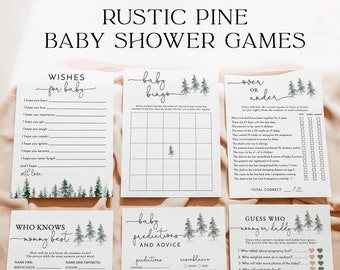 Winter Baby Shower Game Bundle, Gender Neutral Baby Shower Games, Pine Tree Baby Shower, It's Cold Outside, Boy Baby Shower Games, P01