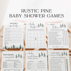 Winter Baby Shower Game Bundle, Gender Neutral Baby Shower Games, Pine Tree Baby Shower, It&#39;s Cold Outside, Boy Baby Shower Games, P01