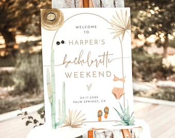 Bachelorette Welcome Poster Template | Desert Bachelorette Party | Beach Bachelorette Party Sign | Editable Instant Download | P4