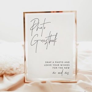 Minimalist Wedding Photo Guest Book Sign, Photo Guestbook Sign, Modern Minimalist Wedding Sign, Printable Photo Guestbook Sign, M7