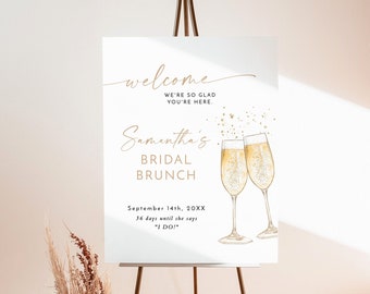 Boho Bridal Brunch Shower Welcome Sign, Bridal Shower Welcome Poster, Brunch and Bubbly Welcome Sign, Boho Shower Welcome Sign, B2