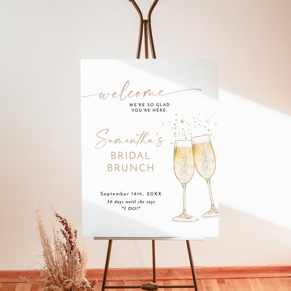 Boho Bridal Brunch Shower Welcome Sign | Bridal Shower Welcome Poster | Brunch and Bubbly Welcome Sign | Boho Shower Welcome Sign | B2