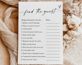 Find the Guest Game, Minimalist Baby Shower, Gender Neutral, Modern Bridal, Instant Download, Editable Template, M9