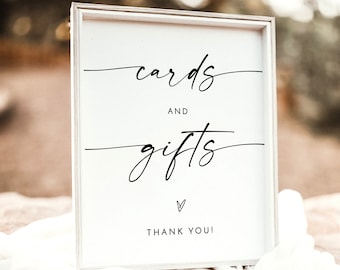 Minimalist Cards and Gifts Sign, Modern Wedding Sign Template, Wedding Gifts Sign, Bridal Shower Gift Sign, Baby Shower Gift Sign, M9