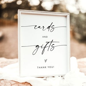 Minimalist Cards and Gifts Sign, Modern Wedding Sign Template, Wedding Gifts Sign, Bridal Shower Gift Sign, Baby Shower Gift Sign, M9