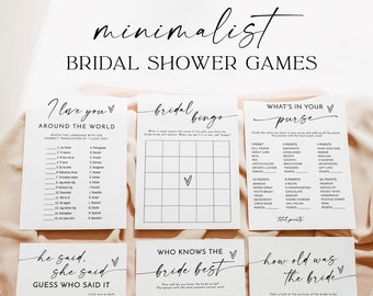 Bridal Shower Games Bundle | Minimalist Bridal Shower Games | Boho Bridal Shower Games | Bridal Brunch Games | Modern Bridal Shower Games M9