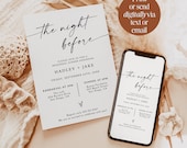 Minimalist Rehearsal Dinner Invitation, Modern Wedding Rehearsal Invite, Rehearsal Dinner Invite, Boho Rehearsal, Editable Template, M9