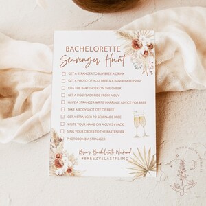 Bachelorette Scavenger Hunt Game, Tropical Bachelorette Party, Palm Leaves, Editable Bachelorette Weekend Game, Hens Night Game, A2