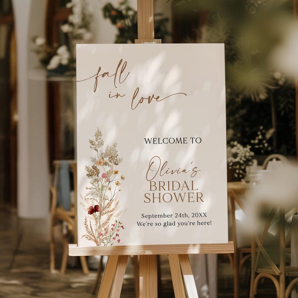 Wildflower Bridal Shower Welcome Sign | Boho Love Welcome Sign | Printed & Shipped