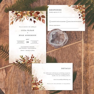 Fall Wedding Invitations Etsy