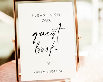 Minimalist Wedding Guestbook Sign, Sign Our Guest Book, Please Sign Our Guestbook Sign, Modern Minimalist Wedding Signage, M5