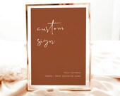 Burnt Orange Custom Sign Template, Terracotta Wedding, Rust Signage, Desert Signs, Minimalist Neutral Tones, Editable Template
