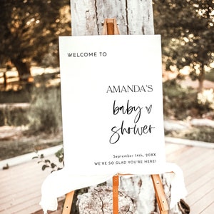 Boho Baby Shower Willkommensschild Vorlage, Gender Neutral Baby Shower Willkommensschild, modernes minimalistisches Baby Shower Willkommensposter, M2