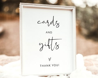 Cards and Gifts Sign | Modern Minimalist Wedding Sign Template | Wedding Gifts Sign | Bridal Shower Gift Sign | Baby Shower Sign | M4