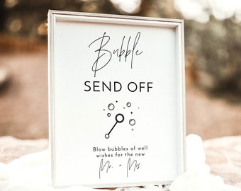 Minimalist Wedding Send Off Sign, Let Love Sparkle, Bubble Send Off Sign, Newlywed Send Off, Modern Wedding Sign, M7