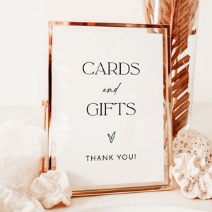 Modern Wedding Sign Template | Minimalist Cards and Gifts Sign | Wedding Gifts Sign | Bridal Shower Gift Sign | Baby Shower Gift Sign | D1