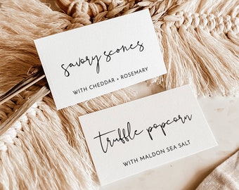 Modern Wedding Buffet Cards | Minimalist Buffet Card Template | Buffet Cards | Food Labels | Wedding Buffet | Editable Template | M4