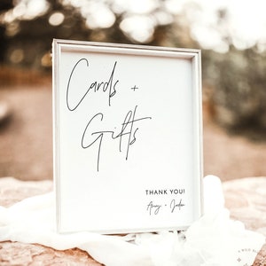 Modèle de plaque pour cartes et cadeaux, plaque de cadeaux de mariage minimaliste, plaque de cadeau de shower de mariage, plaque de cadeau de baby shower, plaque de mariage moderne, M7