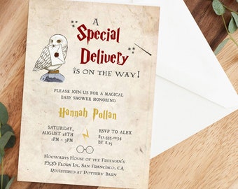 harry potter themed baby shower invitations
