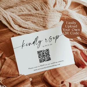 QR Code Response Card | RSVP Online | Modern Wedding Reply Card | Minimalist QR Code Response Card | Minimalist Wedding Reply Card | M9