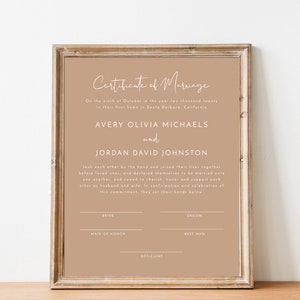 Heiratsurkunde Vorlage, Minimalistische Hochzeitsurkunde, Hochzeitsandenken, Printable Heiratsurkunde, BM1