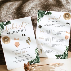 Tropical Bachelorette Party Invitation, Tropical Bachelorette Itinerary, Beach Bachelorette Party, Palm Springs Bachelorette Invite, P3