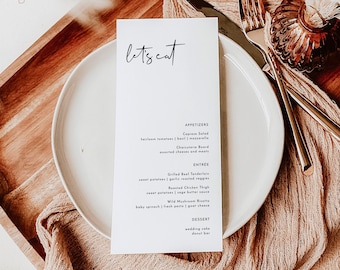 Minimalist Wedding Menu | Modern Wedding Menu | Wedding Food Menu | Simple Wedding Menu | Let's Eat Menu | Editable Template | M4