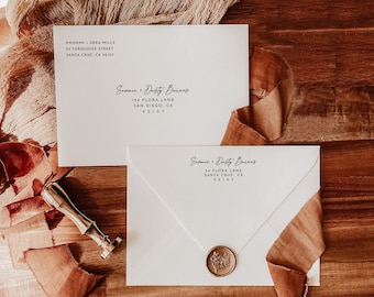 Minimalist Wedding Envelope Address Template | Modern Minimalist Envelopes | Editable Wedding Envelopes | Printable Wedding Envelopes | M9