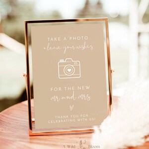 Photo Guestbook Sign, Modern Minimalist Wedding Sign, Minimalist Wedding Photo Guest Book Sign, Printable Photo Guestbook Sign, BM1