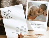 Photo Save the Date Invitation, Minimalist Save the Date, Minimal Save the Date, Boho Save the Date Cards, Editable Template, M3