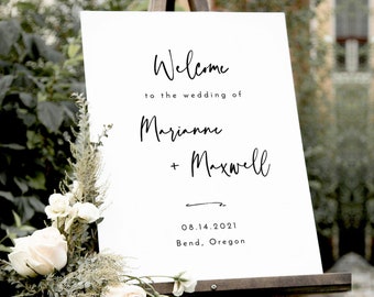 Minimalist Wedding Welcome Sign Template | Editable Welcome Sign | Modern Wedding Welcome Sign | Printable Welcome Sign Wedding