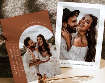 Save the Date Template, Photo Save the Date Invite, Minimalist Save the Date, Boho Save the Date Cards, Editable Template, M9