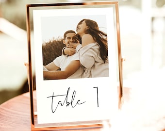 Photo Table Numbers, Wedding Photo Table Numbers, Picture Table Numbers, Modern Minimalist Wedding Table Number, Minimalist Wedding M4