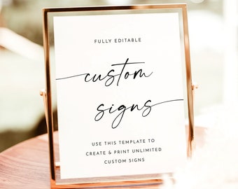 Custom Sign Template | Minimalist Wedding Sign | Customizable Wedding Signage | Minimalist Shower Sign | Modern Wedding Sign Template | M9