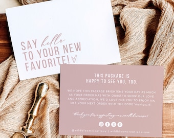 Minimalist Small Business Thank You Card, Boho Boutique Thank You Template, Thank You For Your Order, Modern Thank You Package Insert