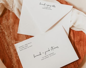 Minimalist Wedding Envelope Address Template | Modern Minimalist Envelopes | Editable Wedding Envelopes | Printable Wedding Envelopes | M4