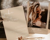 Modern Wedding Invitation, Minimalist Invite, Neutral Desert, Boho, Instant Download, Editable Template, BM1