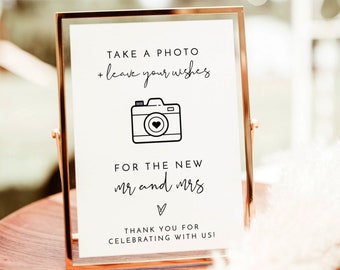 Photo Guestbook Sign | Modern Minimalist Wedding Sign | Minimalist Wedding Photo Guest Book Sign | Photo Guestbook | Editable Template M4