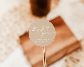 Small Business Thank You Sticker, Boho Package, Modern Minimalist Tag, Your Order Template, Instant Download, Editable Template