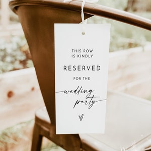 Tag sedia riservata, tag riservato minimalista, tag riservato matrimonio moderno, segno posto riservato matrimonio minimalista, modello tag sedia M9
