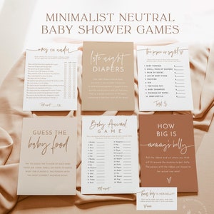 Boho Baby Shower Games | Gender Neutral Shower Bundle | Minimalist Baby Shower | Terracotta Rust Baby Shower Games | Editable Template | BM1