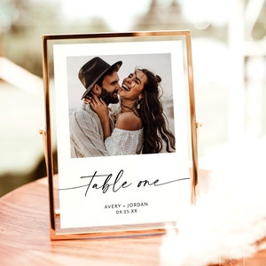 Photo Table Numbers, Minimalist Wedding Table Number, Modern Wedding, Boho Wedding Table Number Template, Modern Wedding, M9