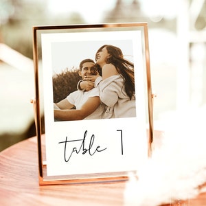 Photo Table Numbers | Wedding Photo Table Numbers | Picture Table Numbers | Modern Minimalist Wedding Table Number | Minimalist Wedding M4