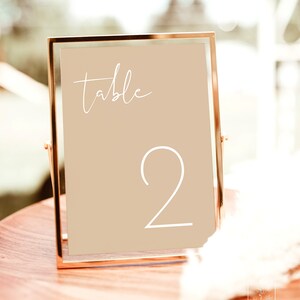 Beige Wedding Table Number Template | Minimalist Wedding Table Number | Desert Wedding Table Number Template | Cream Sand Wedding | BM1