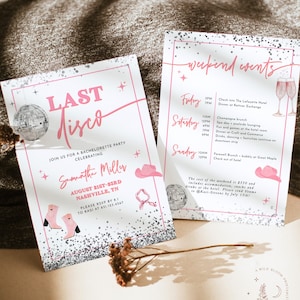 Disco Bachelorette Party Invite Template, Last Disco Bachelorette, Cowgirl Bachelorette Party Invite, Nashville Bachelorette Invite, D2