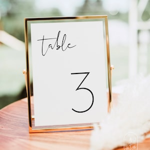 Minimalist Wedding Table Numbers | Modern Wedding Table Number | Editable Table Number Template | Simple Table Numbers | M4