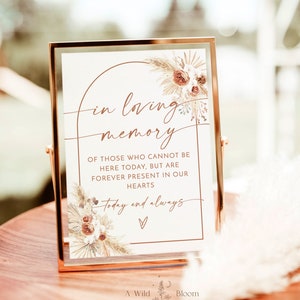 In Loving Memory Sign | Forever in Our Hearts Wedding Sign | Forever In Our Hearts Sign | Wedding Memorial Candle Sign | Editable Sign | A2