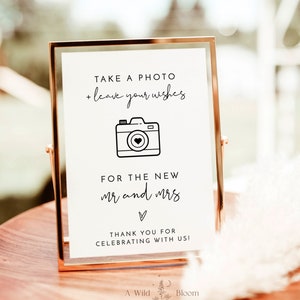 Photo Guestbook Sign | Modern Minimalist Wedding Sign | Minimalist Wedding Photo Guest Book Sign | Photo Guestbook | Editable Template M4