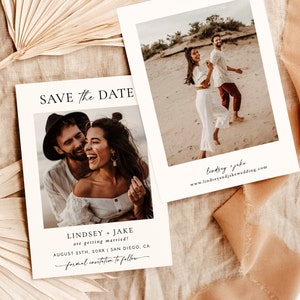 Minimalist Save the Date Template, Photo Save the Date Invite, Simple Save the Date, Boho Save the Date Cards, Editable Template, M9